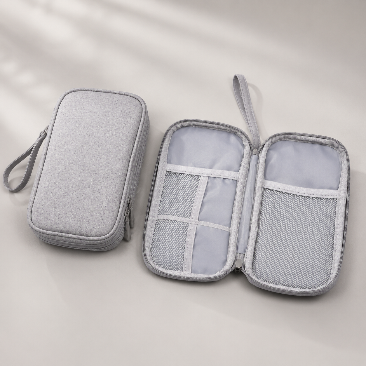 Travel Tech Cable Organizer Bag, Single or Double Layer Charger & Accessory Pouch