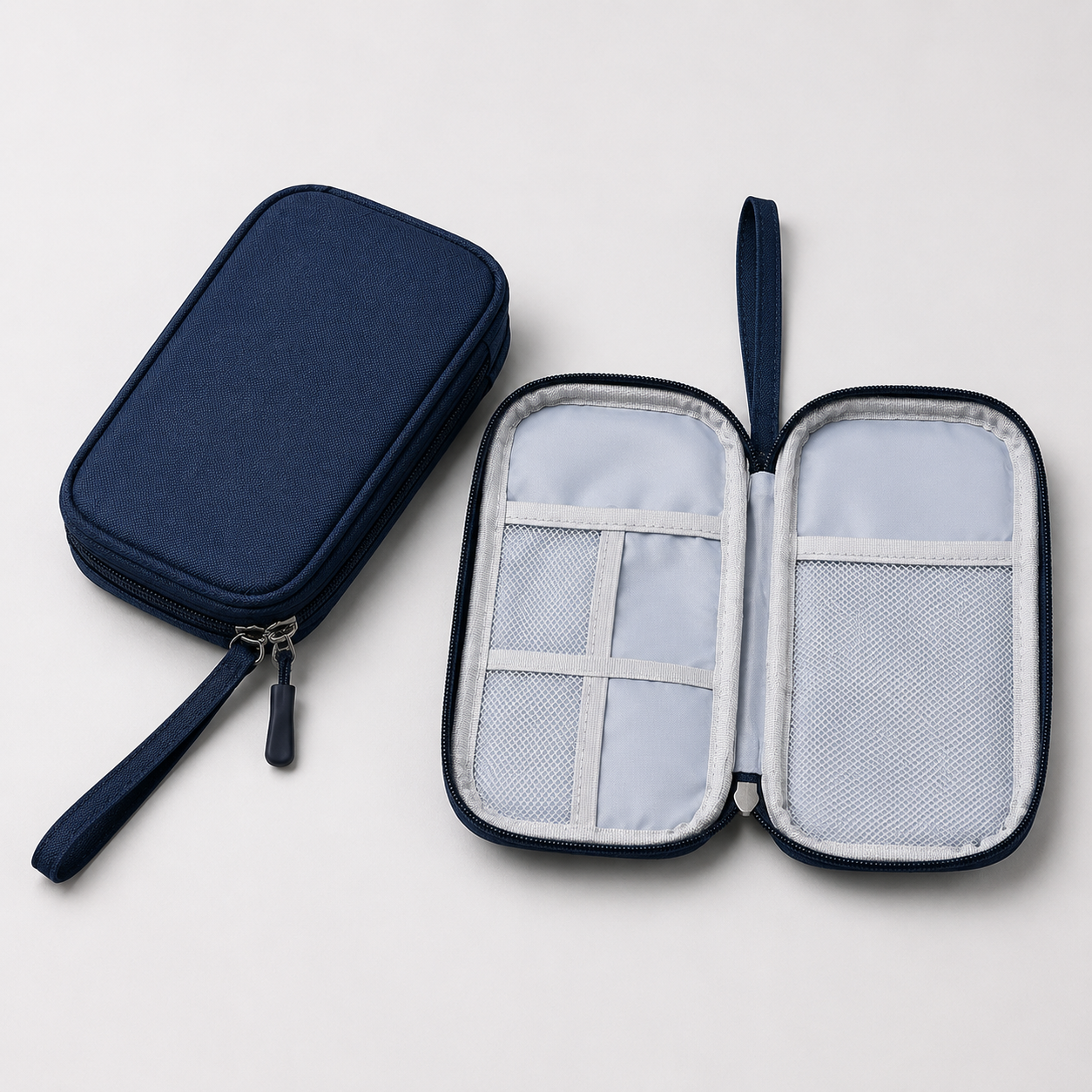 Travel Tech Cable Organizer Bag, Single or Double Layer Charger & Accessory Pouch