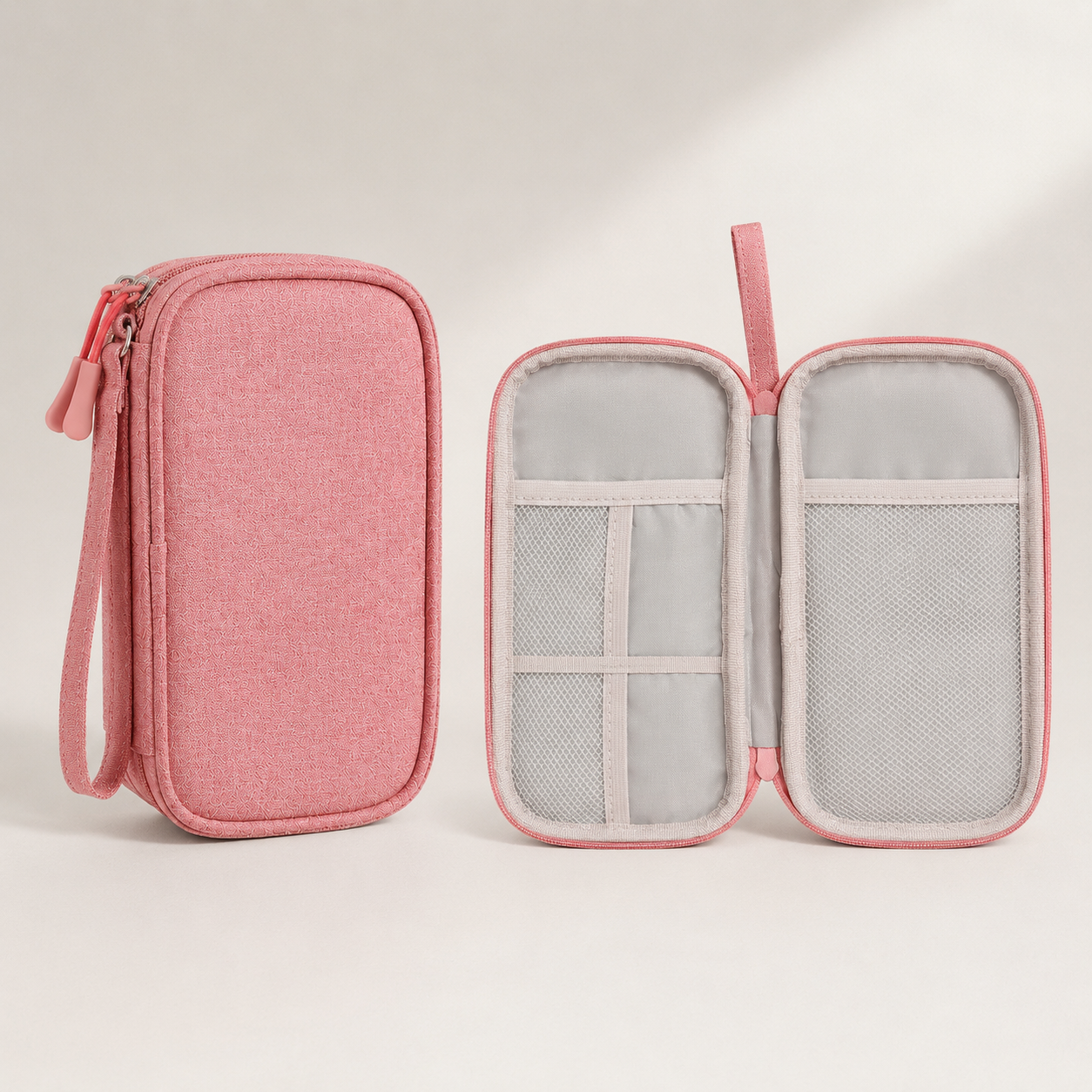 Travel Tech Cable Organizer Bag, Single or Double Layer Charger & Accessory Pouch