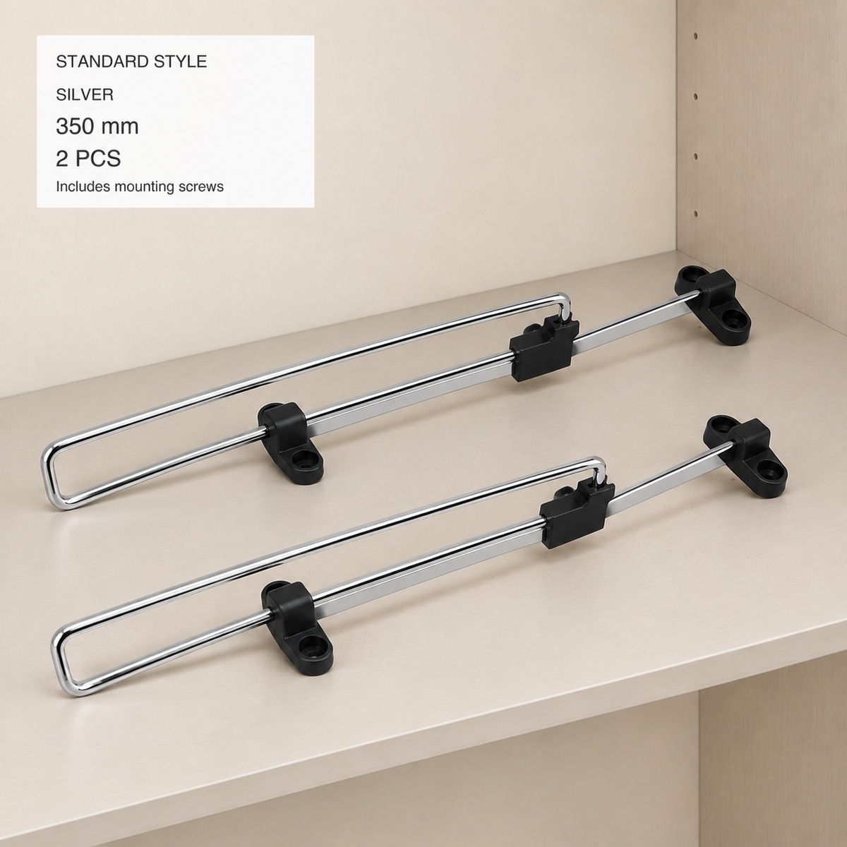 Pull-Out Wardrobe Clothes Rail — Adjustable Chrome Closet Organizer