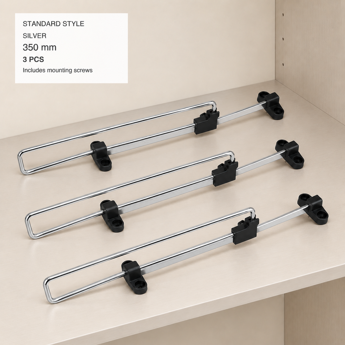 Pull-Out Wardrobe Clothes Rail — Adjustable Chrome Closet Organizer